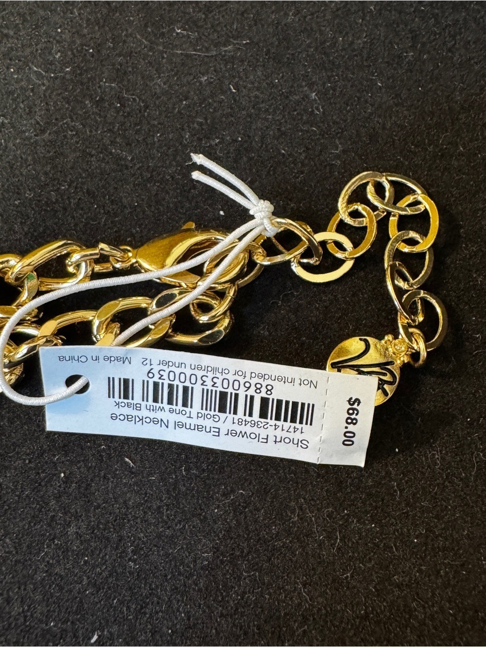 Vera Bradley Black Floral Necklace with Gold Accents - Picture 3 of 3